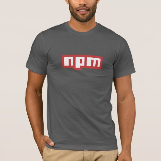 Node Package Manager T-Shirt (Donkergrijs) (Voorkant)