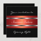 Nodig de opening van Night Black Red Silver uit Kaart (Voorkant / Achterkant)