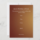 Nodig de Tijger van de Birthday-partij uit op zwar Kaart (Achterkant)