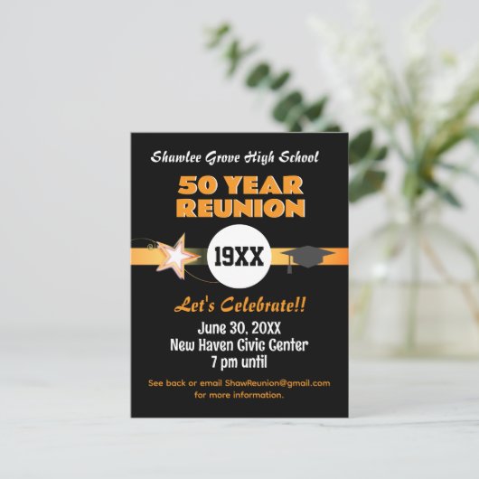 Nodig 'Em uit! Elk jaar Klasse Reunion Briefkaart (Staand voorkant)