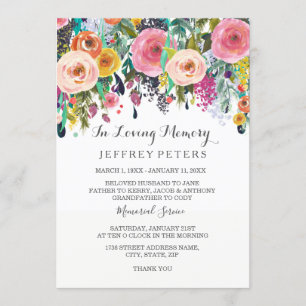 Nodig Floral uit voor de liefhebbende Memorial Ser Kaart