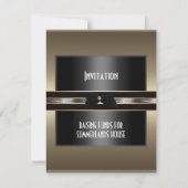 Nodig Fundraiser Formal Black Stropdas Bronze Pewt Kaart (Achterkant)