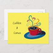 Nodig Koffie & Convo uit klatch informeel heupmod. Feestdagenkaart (Voorkant / Achterkant)