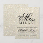 Nodig - White Gold Glitter Fab future Mrs Bridal Kaart (Voorkant / Achterkant)