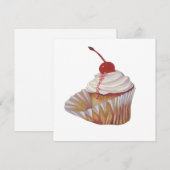 nodiging tot cupcake feestdagenkaart (Voorkant / Achterkant)