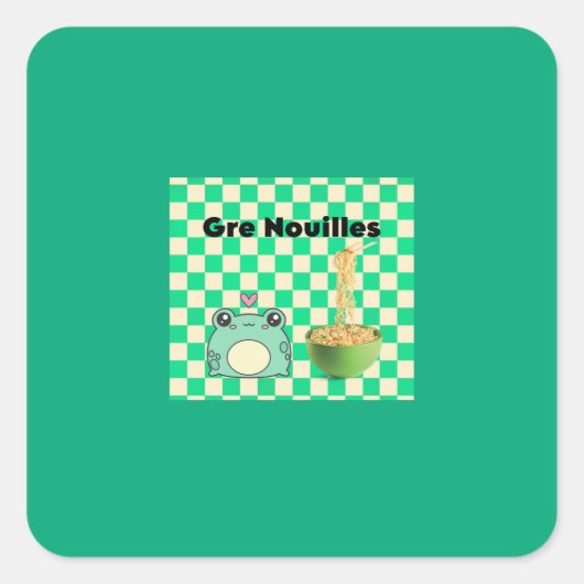 Noedels Vierkante Sticker (Voorkant)