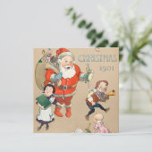 Noël 1901 santa claus carte de vacances (Debout devant)