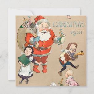 Noël 1901 santa claus carte de vacances