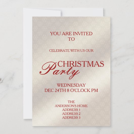 Noël 1 - Carte d'invitation (Dos)