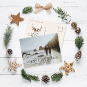 Noël 1 photo botanique cerf floral carte postale