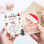Noël 1er anniversaire Invitation photo