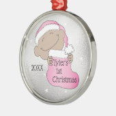 Noël 1er Noël Ornement rose pâle (Gauche)