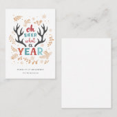 Noël 2021 Oh Deer Quelle Année Carte De Vacances (Devant / Derrière)