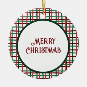 Noël 2023 Ornement en céramique rouge et vert