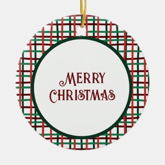 Noël 2023 Ornement en céramique rouge et vert (Devant)