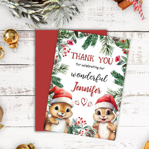 Noël 2° Anniversaire Carte de remerciements d'écur