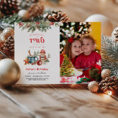 Noël 2 Anniversaire Photo Invitation