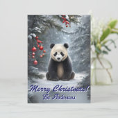 Noël 2 panda, Joyeuses fêtes, Carte de Noël (Debout devant)