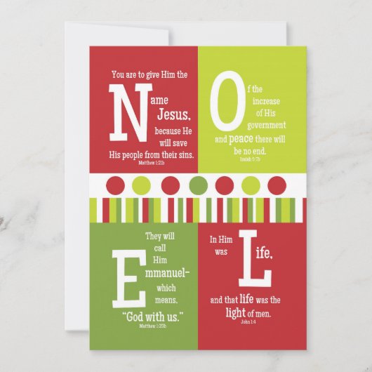 NOEL 2-sided kerstkaart voor scripts (Voorkant)