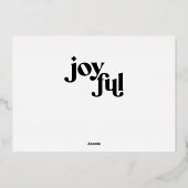 Noël 3 photo moderne noir foin carte de vacances (Verso)