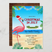 Noël 4 juillet invitation en juillet (Devant / Derrière)