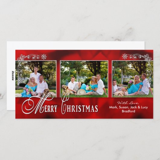 NOËL 4 X 8 CARTE PHOTO - Rouge (Devant / Derrière)