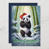 Noël 7 panda, Joyeuses fêtes, carte de Noël (Devant / Derrière)
