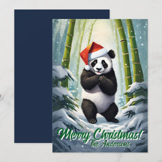 Noël 7 panda, Joyeuses fêtes, carte de Noël