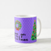 "Noël 8 bits" Pixel Café Mug (violet) (Devant droit)