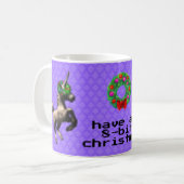 "Noël 8 bits" Pixel Café Mug (violet) (Devant gauche)