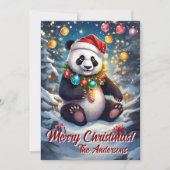 Noël 8 panda, Joyeuses fêtes, carte de Noël (Devant)