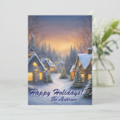 Noël 8 Village, Joyeuses fêtes, Carte de Noël (Debout devant)