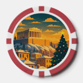 Noël à Athènes Jetons de Poker - Grèce festive (Recto)