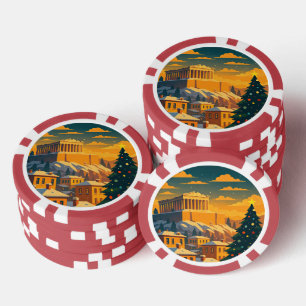 Noël à Athènes Jetons de Poker - Grèce festive