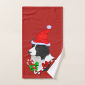 Noël à Collie Puppy (Serviette à main)