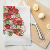 Noël a décoré la serviette de cuisine d'arbre (Quart Plié)