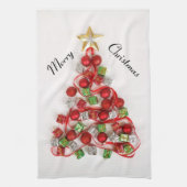 Noël a décoré la serviette de cuisine d'arbre (Vertical)