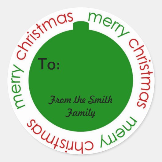 Noël à et depuis les autocollants (Devant)