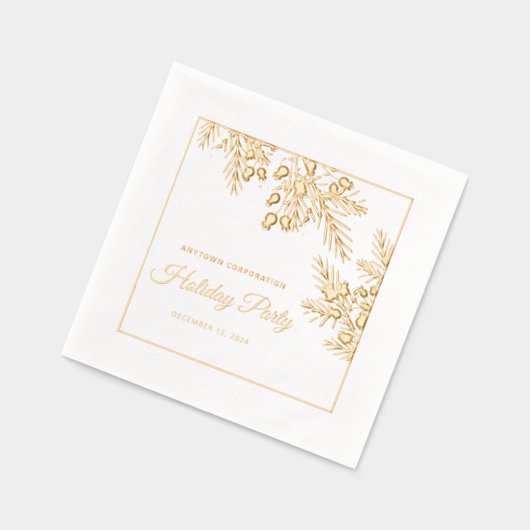 Noël À feuillage persistant Gold Foil Office Fête (Gauche)
