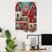 Noël à la maison | AI Art Poster (Bureau à domicile)