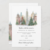 Noël à New York faire-part de mariage (Devant / Derrière)