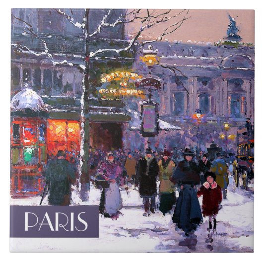 Noël à Paris. Carreaux en céramique de Noël (Devant)
