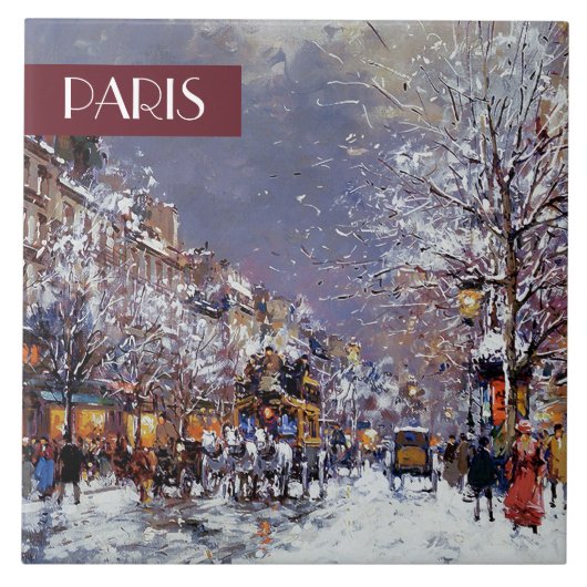 Noël à Paris. Carreaux en céramique de Noël (Devant)