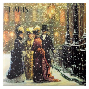 Noël à Paris. Carreaux en céramique de vacances