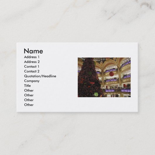 Noël à Paris Carte de visite (Devant)