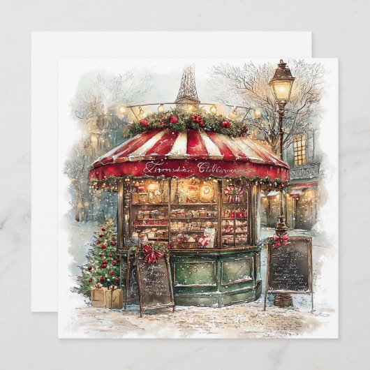 "Noël à Paris Carte de Vœux (Devant / Derrière)