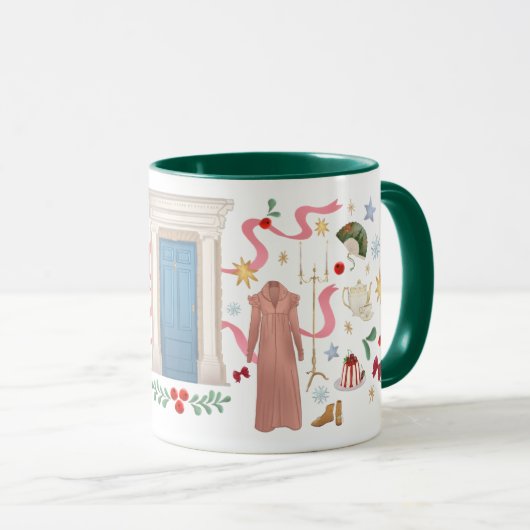 Noël à Randalls Mug (Hunter Green) (Devant droit)