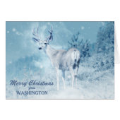 Noël à Washington Deer Christmas Card (Devant horizontal)