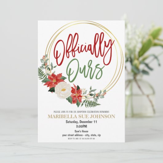 Noël Adoption Fête Invitation (Debout devant)