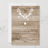 Noël amour paix joie bois rustique carte photo (Dos)